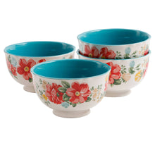 Load image into Gallery viewer, The Pioneer Woman Vintage Floral 6" Footed Bowl Set, Set of 4